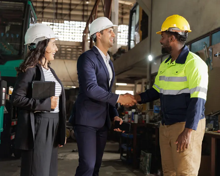 Business agreement in industrial setting