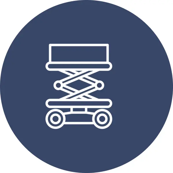 Outline of a scissor lift symbol